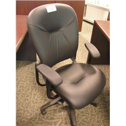Black Leather Gas Lift Executive Task Chair