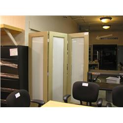 3 Panel Inlaid Glass Office Divider