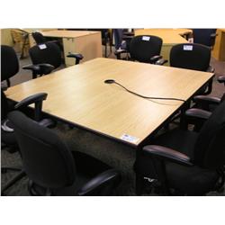 Burled Maple 6'x6' Boardroom Table