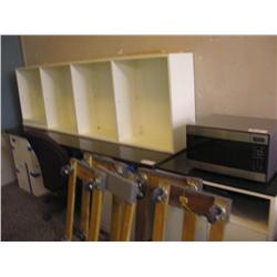 2 Granite Counters With Wall Mount Bookshelf