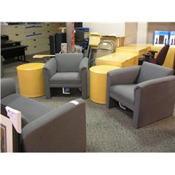 Grey Reception Sofa With 2 Chairs