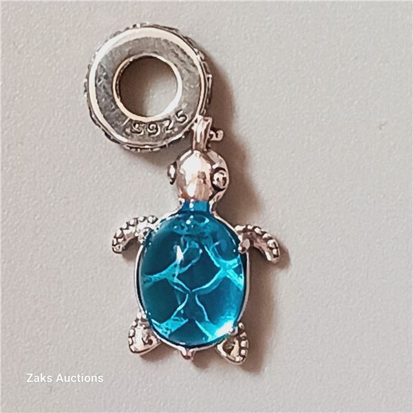 Pandora Murano Glass Sea Turtle Dangle Charm - Sterling Silver