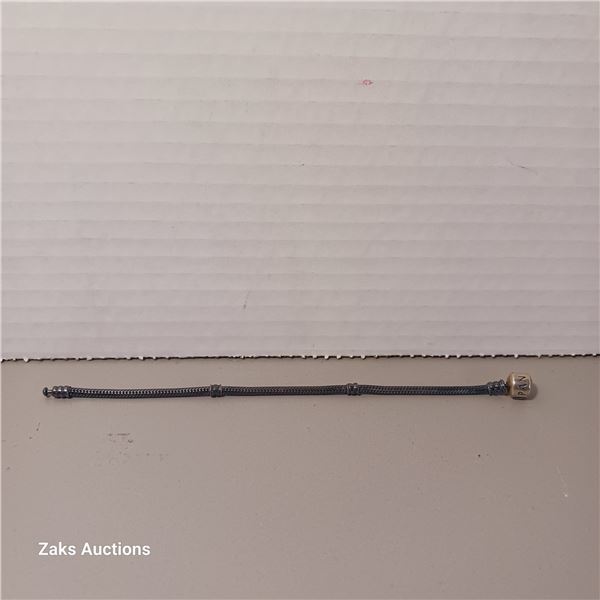 6.5" Pandora Black Snake Chain Charm Bracelet