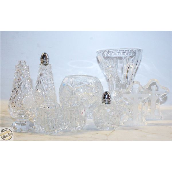 PINWHEEL CRYSTAL ROSE BOWL, PINWHEEL