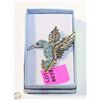 Image 1 : BLUE HUMMINGBIRD BROOCH WITH