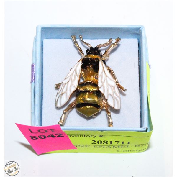 RHINESTONE ENAMEL BEE BROOCH 1.5 INCH +
