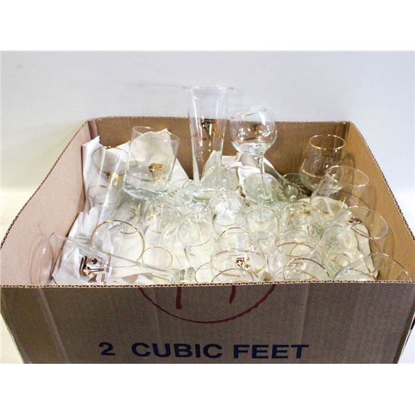 VINTAGE 1988 GOLD RIMMED OLYMPIC GLASSES (19)