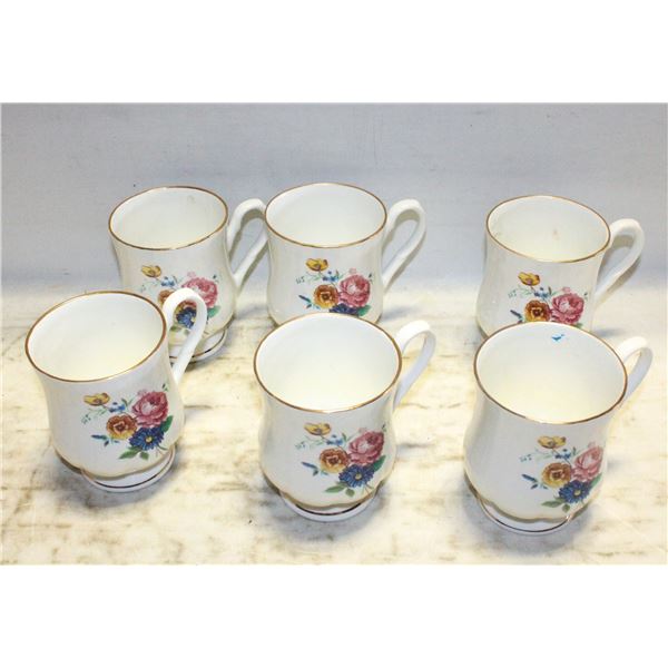 SIX CROWN FINE BONE CHINA CUPS