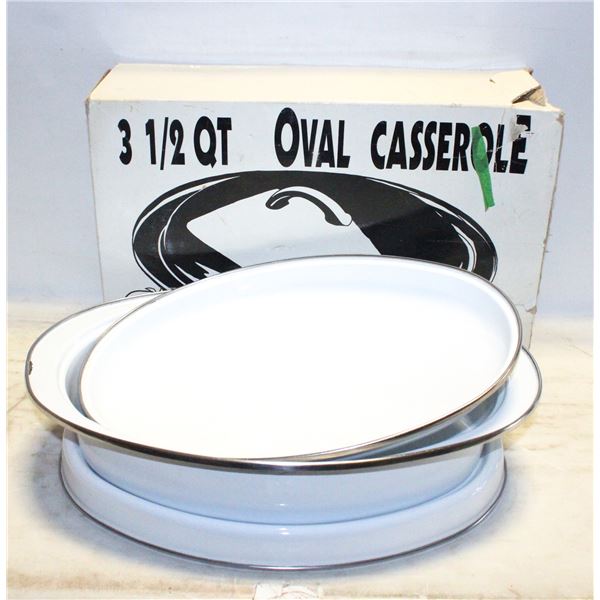 3.5 QT CASSEROLE ENAMEL IDEAL