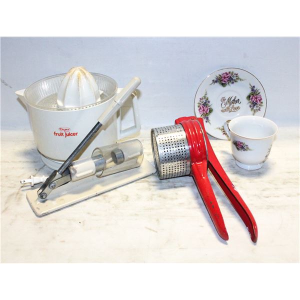 MANUAL AND ELECTRIC JUICERS, APPLE CORER,