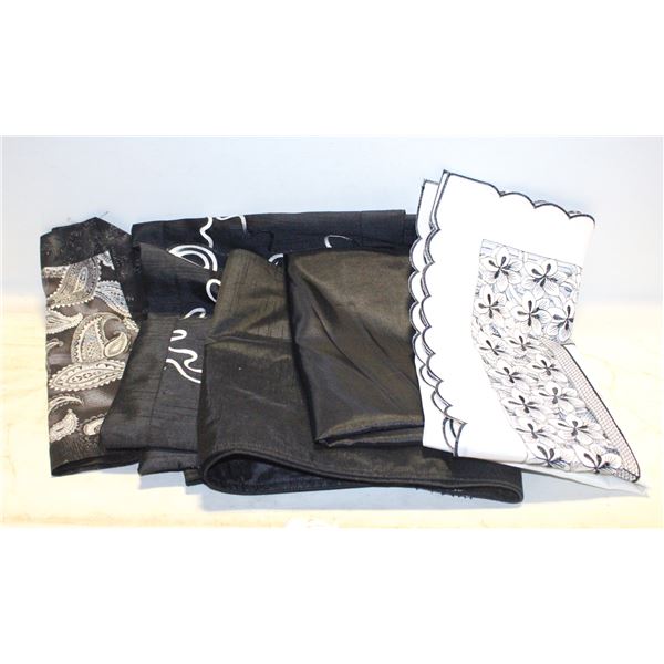 BLACK AND WHITE SQUARE TABLE CLOTH,