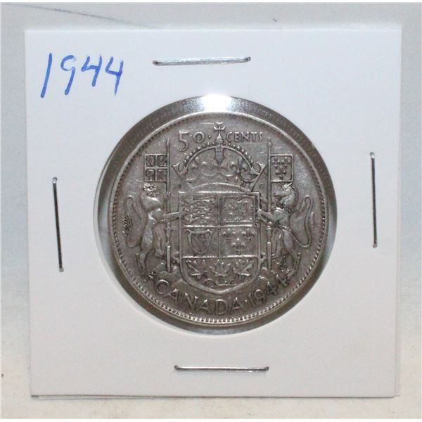 1944 SILVER CANADA 50 CENTS COIN