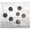 Image 1 : 1835-1910 ANTIQUE LOT OF 7 BHUTAN 1/2 RUPEE COINS
