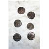 Image 1 : 1835-1910 ANTIQUE LOT OF 6 BHUTAN 1/2 RUPEE COINS