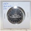 Image 1 : 1954 SILVER "SHORT WATER LINES" CANADA $1 COIN