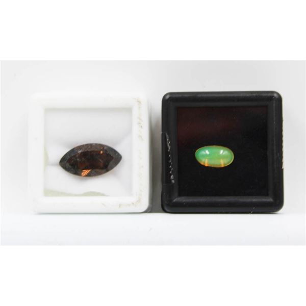 #239-NATURAL ETHIOPIAN OPAL 0.85CT & SMOKY QZ 4.75