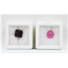 Image 1 : #192-NATURAL BLACK ONYX 3.80CT & RUBY 2.65 CT