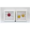 Image 1 : #199-NATURAL YELLOW SAPPHIRE 4.05CT & RUBY 2.35CT