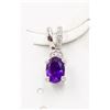 Image 1 : #08-NATURAL PURPLE AMETHYST & CZ PENDANT
