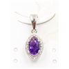 Image 2 : #19-NATURAL PURPLE AMETHYST & CZ PENDANT
