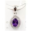 Image 2 : #03-NATURAL PURPLE AMETHYST & CZ PENDANT