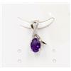 Image 1 : #13-NATURAL PURPLE AMETHYST & CZ PENDANT