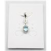 Image 1 : #68-NATURAL BLUE TOPAZ & CZ PENDANT
