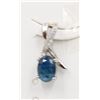 Image 2 : #89-NATURAL BLUE SAPPHIRE & CZ PENDANT