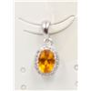 Image 1 : #50-NATURAL YELLOW CITRINE & CZ PENDANT