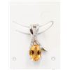 Image 2 : #52-NATURAL YELLOW CITRINE & CZ PENDANT