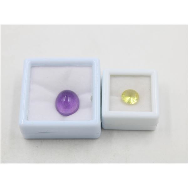 #26- NATURAL AMETHYST 9.85CT & LEMON QZ 1.95CT