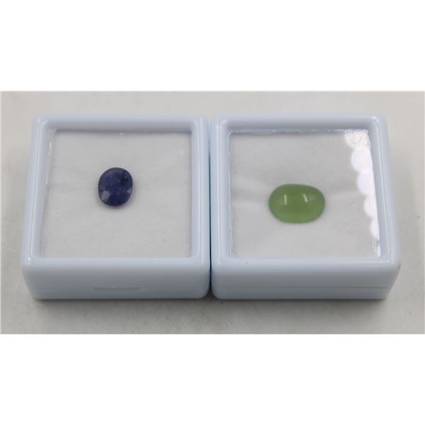 #49-NATURAL SAPPHIRE 2.98 CT , GREEN SERPENTINE