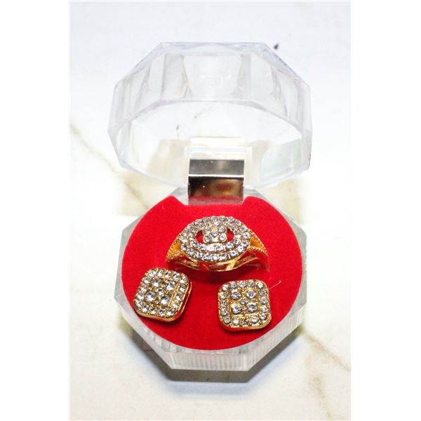 GOLD TONED EARRINGS AND 2PCS/SET