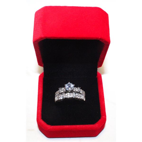 AMETHYST 2PCS PROMISE RINGS SZ 9