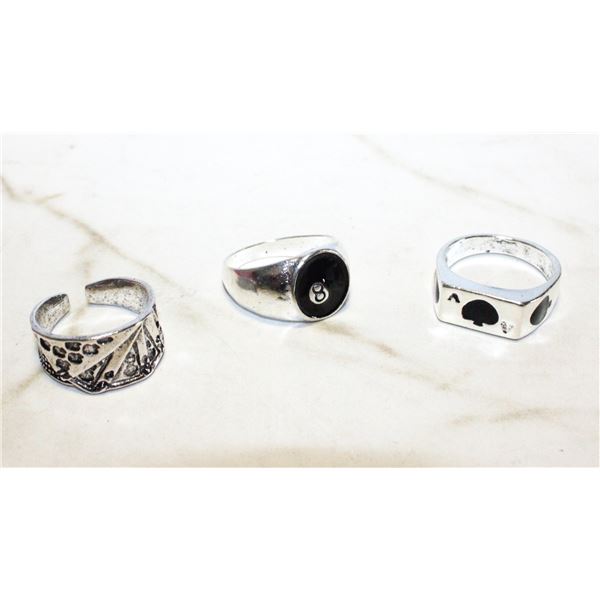 LOT OF 3 ROYAL CASINO STYLE RINGS