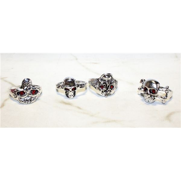 LOT OF 4 BIKER RINGS