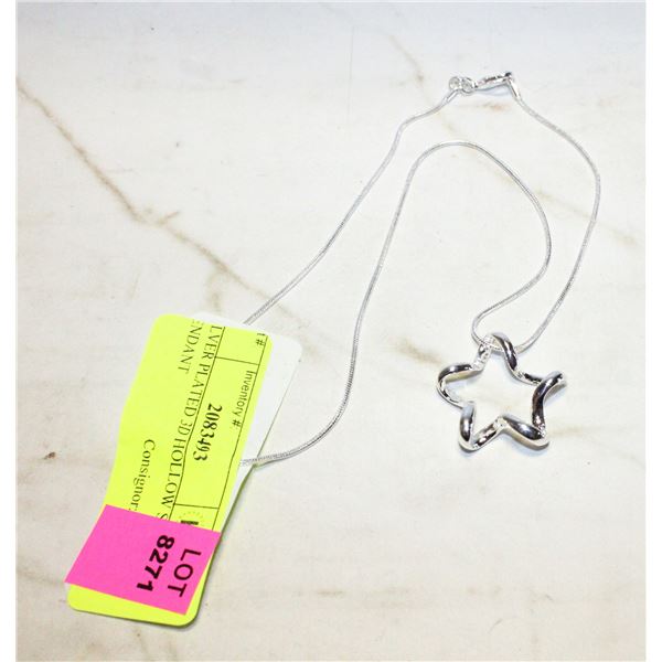 SILVER PLATED 3D HOLLOW STAR PENDANT