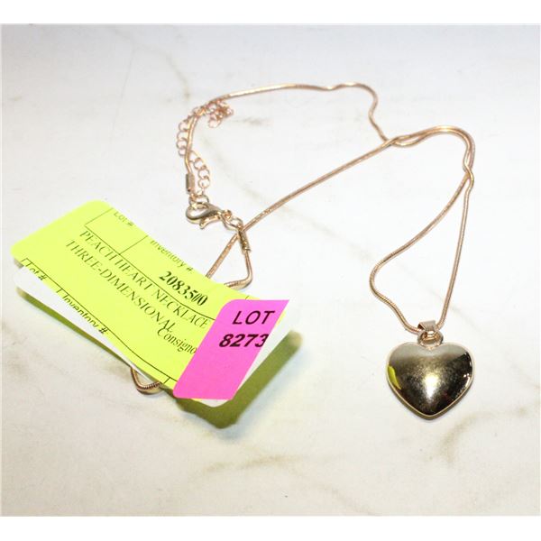PEACH HEART NECKLACE THREE-DIMENSIONAL