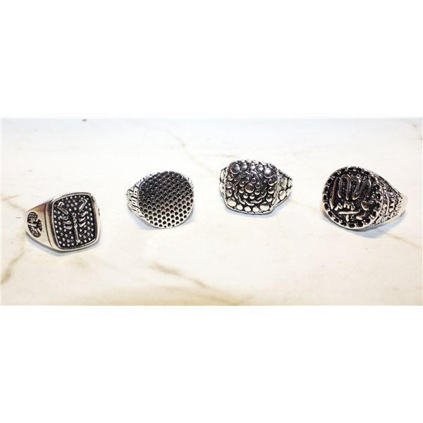 LOT OF 4 ESTATE RINGS