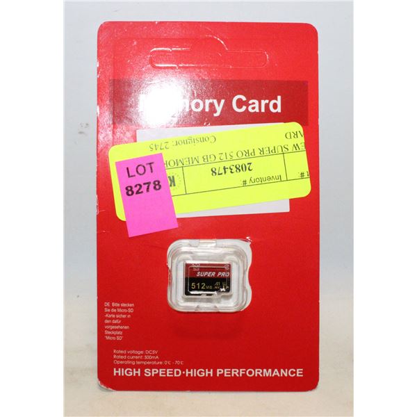 NEW SUPER PRO 512 MB MEMORY CARD