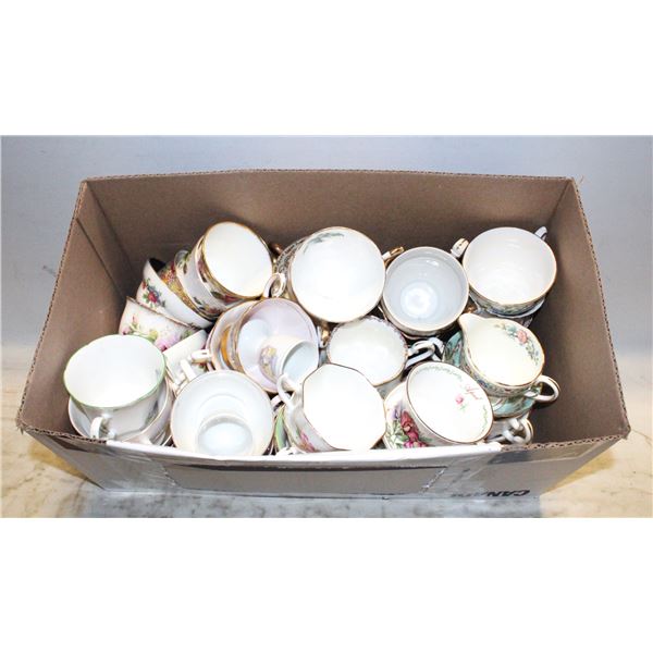 LARGE BOX OF ASSORTED FINE CHINA