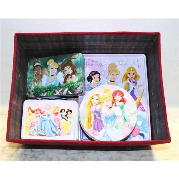 LOT OF DISNEY PRINCESS TINS SOME WITH