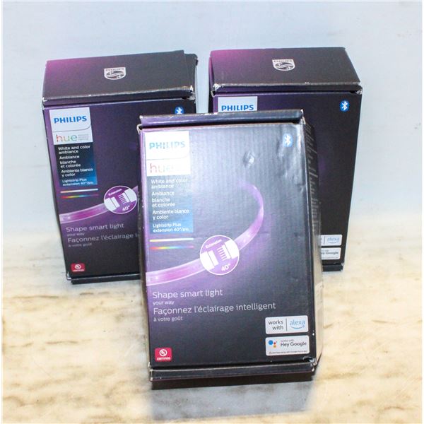 LOT OF 3 SETS OF PHILIPS HUE AMBIANCE