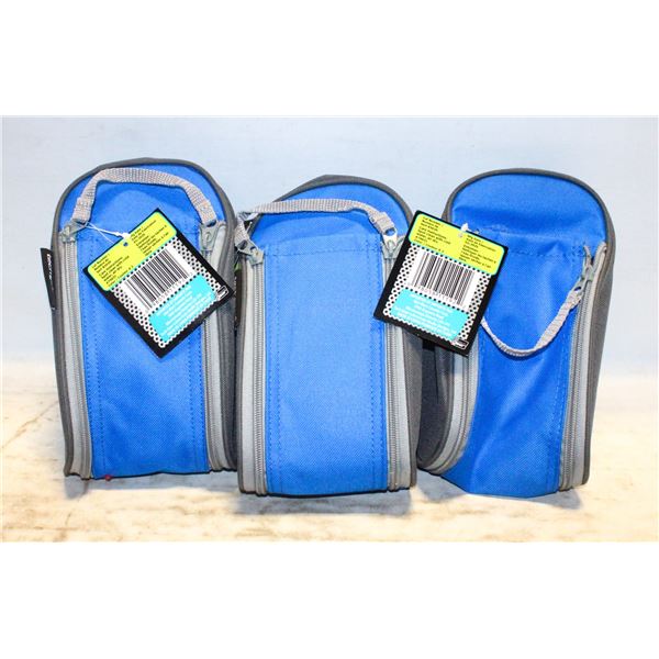 LOT OF 3 BLUE TECH GEAR PENCIL CASES