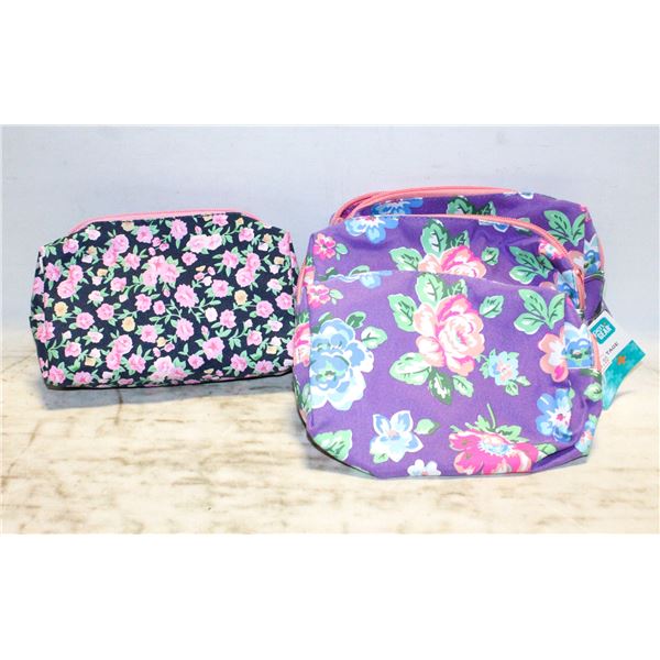 LOT OF 4 FLORAL POUCHES