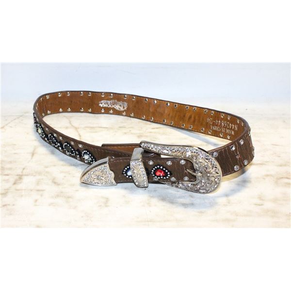 NOCONA GIRLS FASHION HEART BELT+BUCKLE 24”