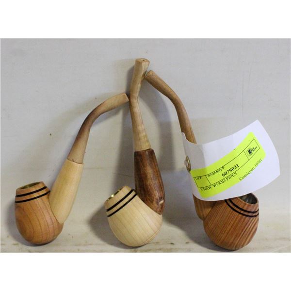 3 NEW WOOD PIPES