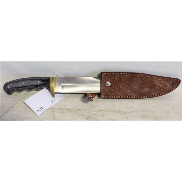 NEW 7 1/2" BLADE MOUNTAIN HUNTER KNIFE W/ LEATHER
