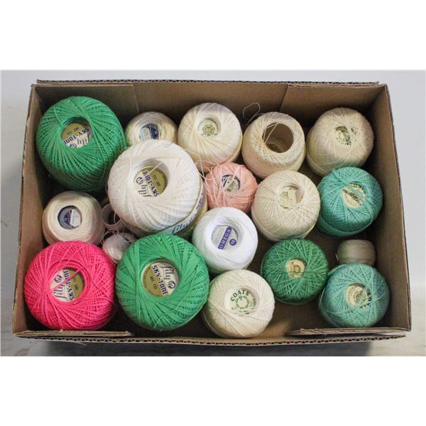 MULTIPLE SPOOLS OF CROCHET THREAD