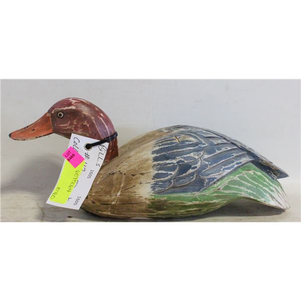 WOOD CARVED DUCK DECOY